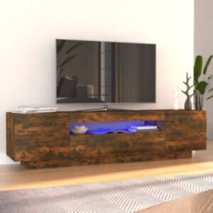 Pood24 telerialus LED-tuledega, suitsutatud tamm, 160 x 35 x 40 cm