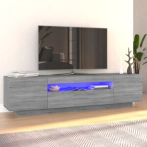 Pood24 telerialus LED-tuledega, hall Sonoma tamm, 160 x 35 x 40 cm