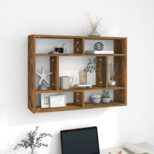 Настенная полка U24, копченый дуб, 75 x 16 x 55 см, искусственное дерево