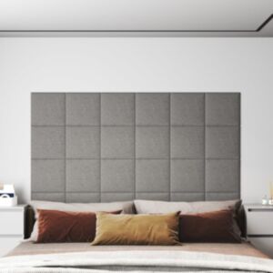 Pood24 seinapaneelid 12 tk, hall, 30 x 30 cm, kangas, 1,08 m²