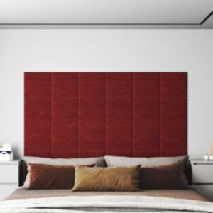 Pood24 seinapaneelid 12 tk, veinipunane, 30 x 30 cm, kangas, 1,08 m²