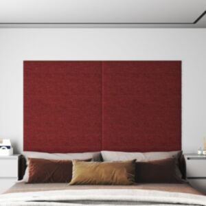 Pood24 seinapaneelid 12 tk, veinipunane, 90 x 15 cm, kangas, 1,62 m²