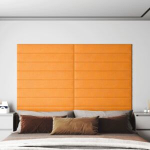 Pood24 seinapaneelid 12 tk, tumekollane, 90 x 15 cm, kangas, 1,62 m²