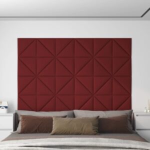 Pood24 seinapaneelid 12 tk, veinipunane, 30 x 30 cm, kangas, 0,54 m²