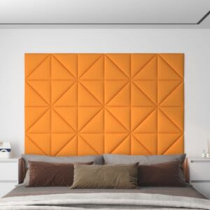 Pood24 seinapaneelid 12 tk, tumekollane, 30 x 30 cm, kangas, 1,08 m²