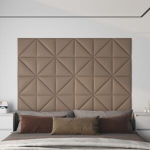 Pood24 seinapaneelid 12 tk, cappuccino, 30 x 30 cm, kunstnahk, 0,54 m²