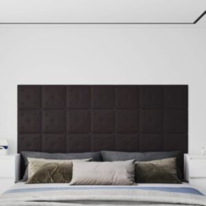 Pood24 seinapaneelid 12 tk, must, 30 x 30 cm, kunstnahk, 1,08 m²