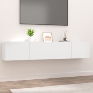Pood24 telerikapid 2 tk, valge, 80 x 30 x 30 cm, tehispuit