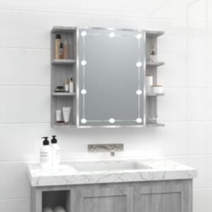 Pood24 peegelkapp LEDiga, hall Sonoma tamm, 70 x 16,5 x 60 cm