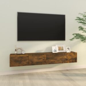 Pood24 seina telerikapid 2 tk, suitsutatud tamm, 100 x 30 x 30 cm