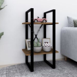 Книжная полка U24 двухъярусная, дуб коричневый 40x30x70 см, искусственное дерево