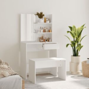 Pood24 tualettlaua komplekt, valge, 74,5 x 40 x 141 cm