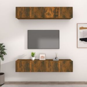 Pood24 telerikapid 4 tk, suitsutatud tamm, 80x30x30 cm, tehispuit