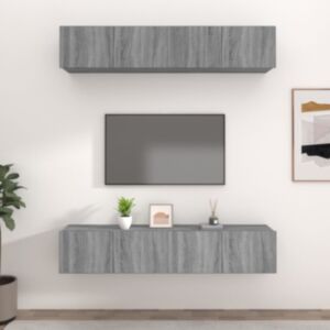 Pood24 telerikapid 4 tk, hall Sonoma, 80x30x30 cm, tehispuit