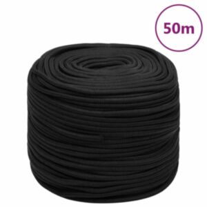 Pood24 paadiköis, täismust, 6 mm, 50 m, polüpropüleen