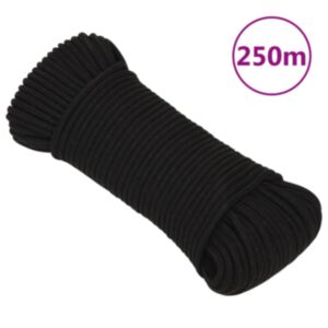 Pood24 töököis, must, 4 mm, 250 m, polüester