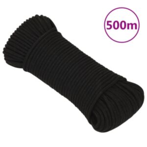 Pood24 töököis, must, 5 mm, 500 m, polüester