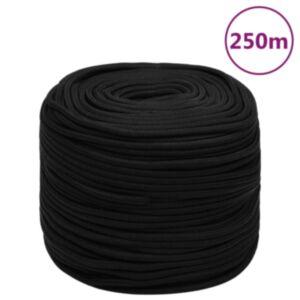 Pood24 töököis, must, 8 mm, 250 m, polüester