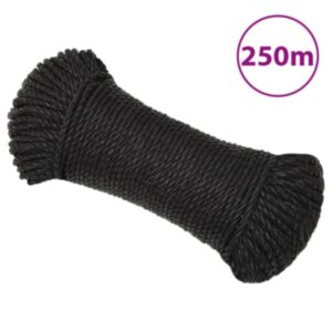 Pood24 töököis, must, 6 mm, 250 m, polüpropüleen