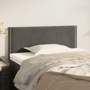 Pood24 voodiraam peats, tumehall, 80x5x78/88 cm, samet
