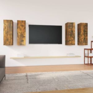 Pood24 telerikapid 4 tk, suitsutatud tamm, 30,5x30x90 cm, tehispuit