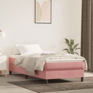 Пружинный матрас U24, розовый, 90x200x20 см, бархат