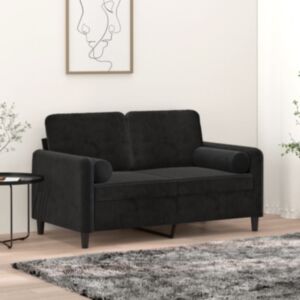 Pood24 dekoratiivpadjad 2 tk, must, Ø15 x 50 cm, samet
