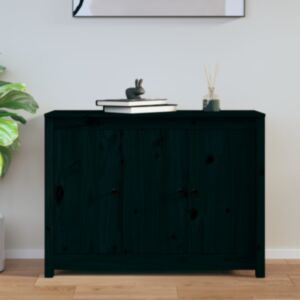 Pood24 puhvetkapp, must, 100 x 35 x 74 cm, toekas männipuit