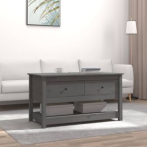 Pood24 kohvilaud, hall, 102 x 49 x 55 cm, männipuit