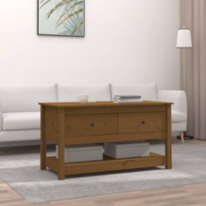 Pood24 kohvilaud, meepruun, 102 x 49 x 55 cm, männipuit
