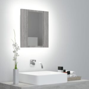 Pood24 LED-peegelkapp, hall Sonoma, 40x12x45 cm, tehispuit