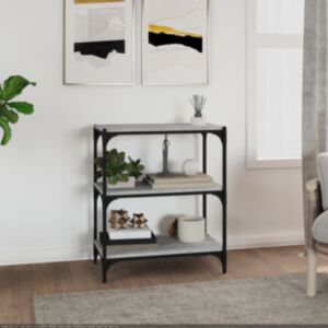 Книжный шкаф U24, серый Sonoma, 60 x 33 x 70,5 см, искусственное дерево и сталь
