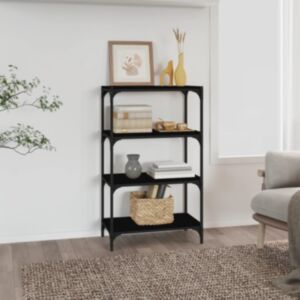 Книжный шкаф U24, черный, 60 x 33 x 100 см, искусственное дерево и сталь