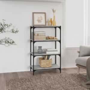Книжный шкаф U24, серый Sonoma, 60 x 33 x 100 см, искусственное дерево и сталь