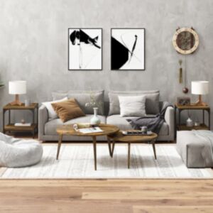 U24 дополнительные столы 2 шт., дуб дымчатый, 40x40x40 см, искусственное дерево
