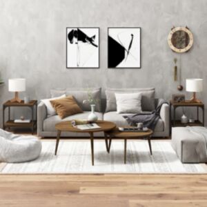 U24 дополнительные столы 2 шт, дуб коричневый, 40x40x40 см, искусственное дерево