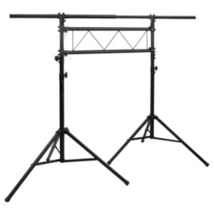 Pood24 valgustuse statiiv, must, 238x115x(180-300) cm, teras
