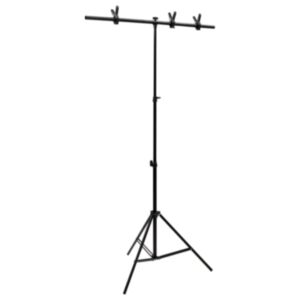Pood24 T-kujuline taustastatiiv, must, 91 x 60 x (70-200) cm