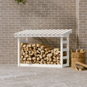 Pood24 küttepuude rest, valge, 108x64,5x78 cm, männipuit