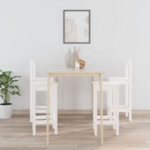 Pood24 4-osaline baaritoolide komplekt, valge, männipuit