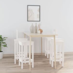 Pood24 6-osaline baaritoolide komplekt, valge, männipuit