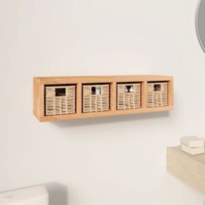 Pood24 korvidega seinariiul, 62 x 18 x 16 cm, pähkel