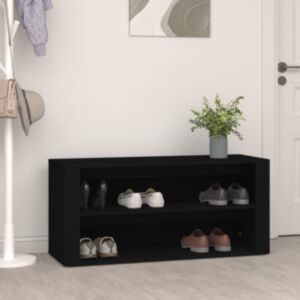 Полка для обуви U24, черная, 100 x 35 x 45 см, искусственное дерево