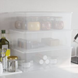 Pood24 plastist hoiukastid 3 tk, 25 l, virnastatavad