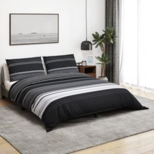 Pood24 tekikotikomplekt must ja valge 200 x 200 cm, puuvill