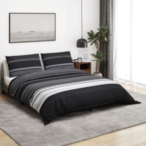 Pood24 voodipesukomplekt, must ja valge 260 x 220 cm, puuvill