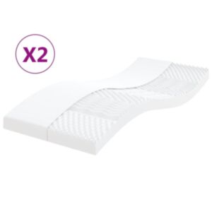 Pood24 poroloonmadratsid 2 tk, valge 80x200 cm 7 tsooni kõvadus 20 ILD