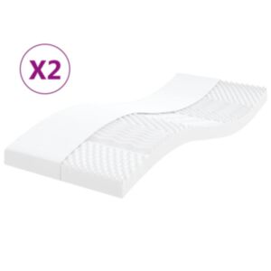 Pood24 poroloonmadratsid 2 tk valge 100x200 cm 7 tsooni kõvadus 20 ILD