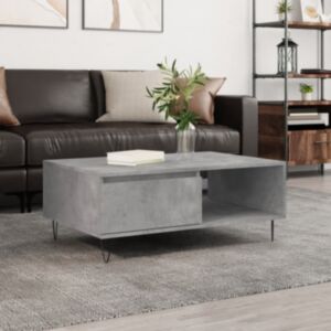 Журнальный столик U24, серый бетон, 90 x 60 x 35 см, искусственное дерево