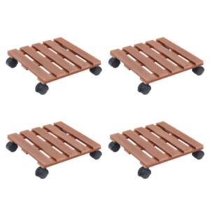 Pood24 ratastel taimealus 4 tk, pruun, 30 x 30 x 7,5 cm WPC
